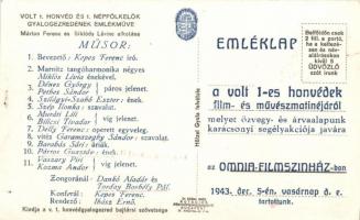 Budapest V. 1. honvéd és népfölkelő gyalogezred emlékműve, hátoldalon a volt 1-es honvédok film- és ...