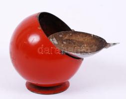 Retró gömb hamutartó, kopott, 10×10 cm