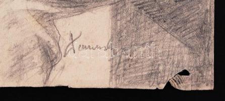 Domanovszky jelzéssel: Munkás. Ceruza, papír, kis szakadás, 30×20 cm