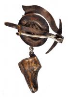 ~1940. ezüstözött Br turista jelvény csákány, kalap és cipő motívummal T:2