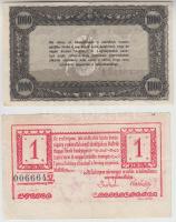 Esztergom 1919. 1K + 1920-as évek eleje 1000K vásárlási visszatérítés (kitöltetlen) T:III