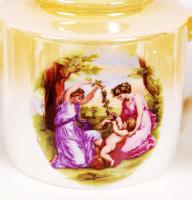 Zsolnay hiányos teás készlet, matricás, jelzett, hibátlan