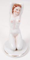 Drasche női akt, kézzel festett, jelzett, hibátlan, m:13 cm