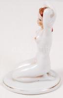 Drasche női akt, kézzel festett, jelzett, hibátlan, m:13 cm