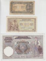 Szerbia / Német megszállás 1941. 100D Jugoszlávia 1944. 10D + 1946. 50D T:III,III- Serbia / German occupation 1941. 100 DinaraYugoslavia 1944. 10 Dinara + 1946. 50 Dinara C:F,VG Krause 23, 48, 64