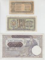 Szerbia / Német megszállás 1941. 100D Jugoszlávia 1944. 10D + 1946. 50D T:III,III-
Serbia / German o...