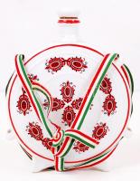 Hollóházi pálinkás kulacs dugóval, matricás, jelzett, hibátlan, m:16 cm