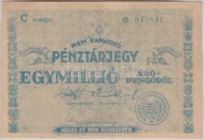 1946. 1.000.000AP nem kamatozó pénztárjegy "Másra Át Nem Ruházható" vízjeles papíron T:II- Adamo P59