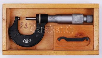 Mikrométer fa tokban, 16×8 cm