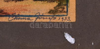 Choma József (1901-1969): Tájkép. Pasztell, papír, jelzett, üvegezett keretben 22×28 cm