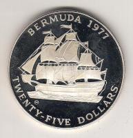 Bermuda 1977. 25$ Ag II. Erzsébet/ hajózás T:PP
