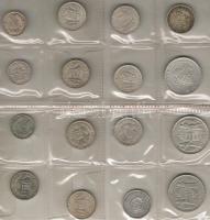 1927-1939. 16 db klf ezüstpénz: 1P 1926,1927,1939., 2P 1929,1931! T:1/2+!, 1932,1933,1936-39., Pázmány (1935), Liszt (1936), 5P Szt.István (1938), Horthy (1930,1939) T:többnyire 2+,2, egy-két db 3+