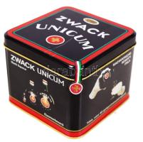 4 db Zwack Unicum 0,05 l, fém dobozban