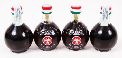 4 db Zwack Unicum 0,05 l, fém dobozban