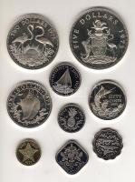 Bahama 1973. 1c, 5c, 10c, 15c, 25c, 50c Ag, 1$ Ag, 2$, 5$, Szett T:PP eredeti díszdobozban
