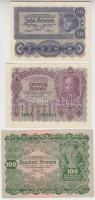 Ausztria 1922. 10K + 20K + 100K T:I Austria 1922. 10 Kronen + 20 Kronen + 100 Kronen C:UNC Krause 75, 76, 77