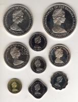 Bahama 1973. 1c, 5c, 10c, 15c, 25c, 50c Ag, 1$ Ag, 2$, 5$, Szett T:PP eredeti díszdobozban