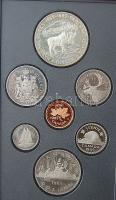 Kanada 1985. Szett 1c, 5c, 10c, 25c, 50c, 1$ forgalmi pénzek + 1$ Ag emlékpénz T:PP eredeti csomagolásban