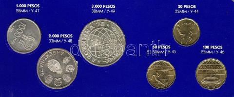 Argentína 1978. "Labdarúgó VB" szett 20P, 50P, 100P,1000P Ag, 2000P Ag, 3000P Ag T:2