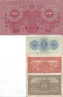 Ausztria 1902. 1000Kr piros "Deutschösterreich" fny-sal (5x) T:II,II/III, 1922. 50.000Kr T...