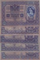 Ausztria 1902. 1000Kr piros "Deutschösterreich" fny-sal (5x) T:II,II/III, 1922. 50.000Kr T...