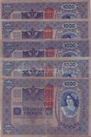 Ausztria 1902. 1000Kr piros "Deutschösterreich" fny-sal (5x) T:II,II/III, 1922. 50.000Kr T...