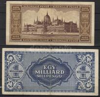 1946. 100.000.000P "Magyar Éremgyűjtők...1973" + 1000.000.000Milpengő "Hadtörténeti k...