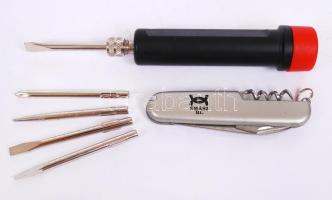 Csavarhúzó 5 fejjel + 1 db zsebkés