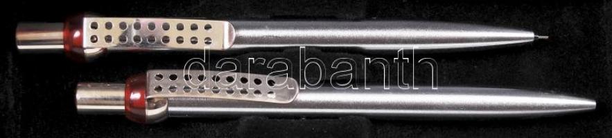 Fém toll és ceruza műanyag dobozban és írókocka, bontatlan