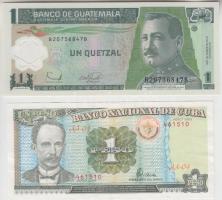 Kuba 1995. 1P + Guatemala 2006. 1Q T:I Cuba 1995. 1 Pesos + Guatemala 2006. 1 Quetzal C:UNC