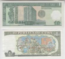Kuba 1995. 1P + Guatemala 2006. 1Q T:I
Cuba 1995. 1 Pesos + Guatemala 2006. 1 Quetzal C:UNC