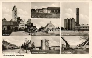 Stadtbergen Meisenweg, Ahrenhof Hochhaus, Bismarckstrasse, Pfarrkirche, Bauernstrasse, Maria Hilf, Schulpavillon (EK)