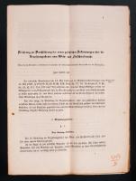 1859 Német nyelvű előírás bor- és húsfogyasztási adókról, 16 lap.