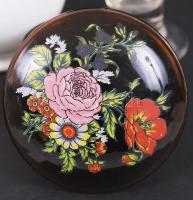 Üveg tétel, hibátlanok, kettő kézzel festett,  összesen: 3 db