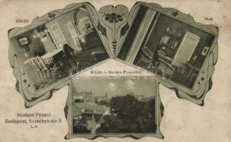 Budapest V. Erzsébet tér 5. Modern pensió, Art Nouveau (EK)
