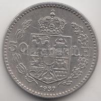 Románia 1937. 50L "II. Károly" T:2 Romania 1937. 50 Lei "Carol II" C:XF Krause KM#50