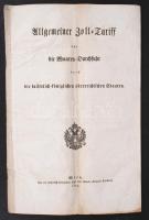 1829 Német nyelvű a császári-királyi osztrák tartományokra vonatkozó vámtarifa-előírások, 34 oldalon.