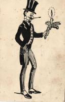 Gróf Bethlen István, humour, hand painted (EB)