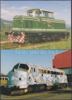 15 db modern, külföldi (francia, norvég, ukrán, román, osztrák, cseh, szlovák, angol, dán, német) vonat motívumlap / 15 modern worldwide (French, Norwegian, Austrian, Czech, Slovak, English, Danish, German) train motive cards