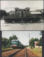 10 db modern, magyar vonat motívumlap: villamos mozdonyok / 10 modern, Hungarian train motive cards:...