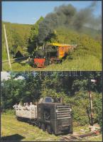 8 db modern, magyar vonat motívumlap: erdei vasút / 8 modern, Hungarian train motive cards: forest railway