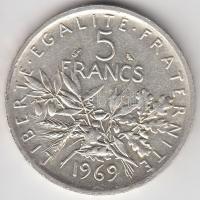 Franciaország 1969. 5Fr Ag T:2 France 1969. 5 Francs Ag C:XF