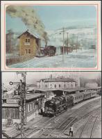 35 db modern, külföldi vonat motívumlap / 35 modern, worldwide train motive cards