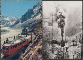 35 db modern, külföldi vonat motívumlap / 35 modern, worldwide train motive cards