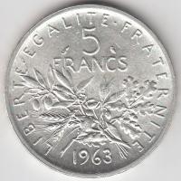 Franciaország 1963. 5Fr Ag T:2 France 1963. 5 Francs Ag C:XF