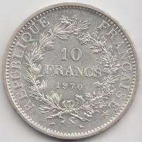 Franciaország 1970 10Fr Ag "Herkules csoport" T:1- France 1970. 10 Francs Ag "Hercules group" C:AU