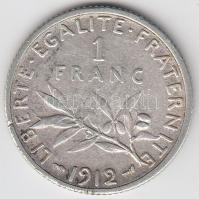 Franciaország 1912. 1Fr Ag T:2- France 1912. 1 Franc Ag C:VF