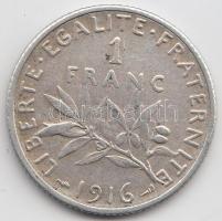 Franciaország 1916. 1Fr Ag T:2- France 1916. 1 Franc Ag C:VF