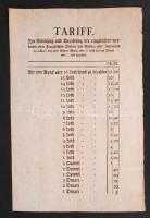 Német nyelvű táblázat régi francia tallérok, guldenek és Lajos-aranyak átváltási áráról a bécsi forintra, vízjeles papíron.