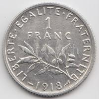 Franciaország 1918. 1Fr Ag T:2,2- France 1918. 1 Franc Ag C:XF,VF
